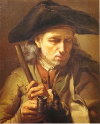 Mendicante cieco. Olio su tela del 1771 di Gaetano Gandolfi (S. Matteo di Decima, 1734 - Bologna, 1802)
