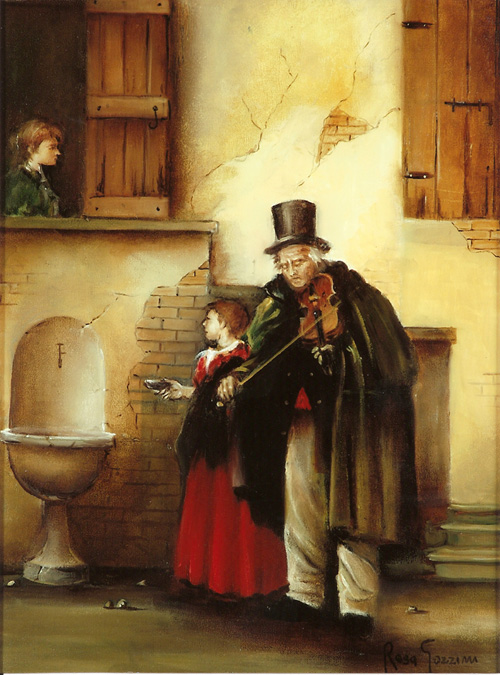 Mendicante. Dipinto di Rosa Gozzini (anno 2010)