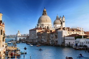 Grand Canal and Basilica Santa Maria della Salute, Venice, Italy