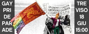 Evangelista e corno dogale al gay pride di Treviso del 18 giugno 2016